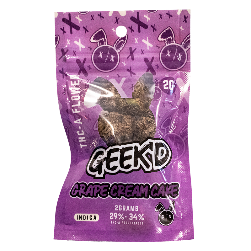 2G Geek’d THCA Flower Grape Cream Cake Indica