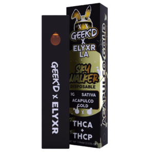 GEEK’D X ELYXR LA, THCA+THCP 1-GRAM DISPOSABLE, ACAPULCO GOLD SATIVA