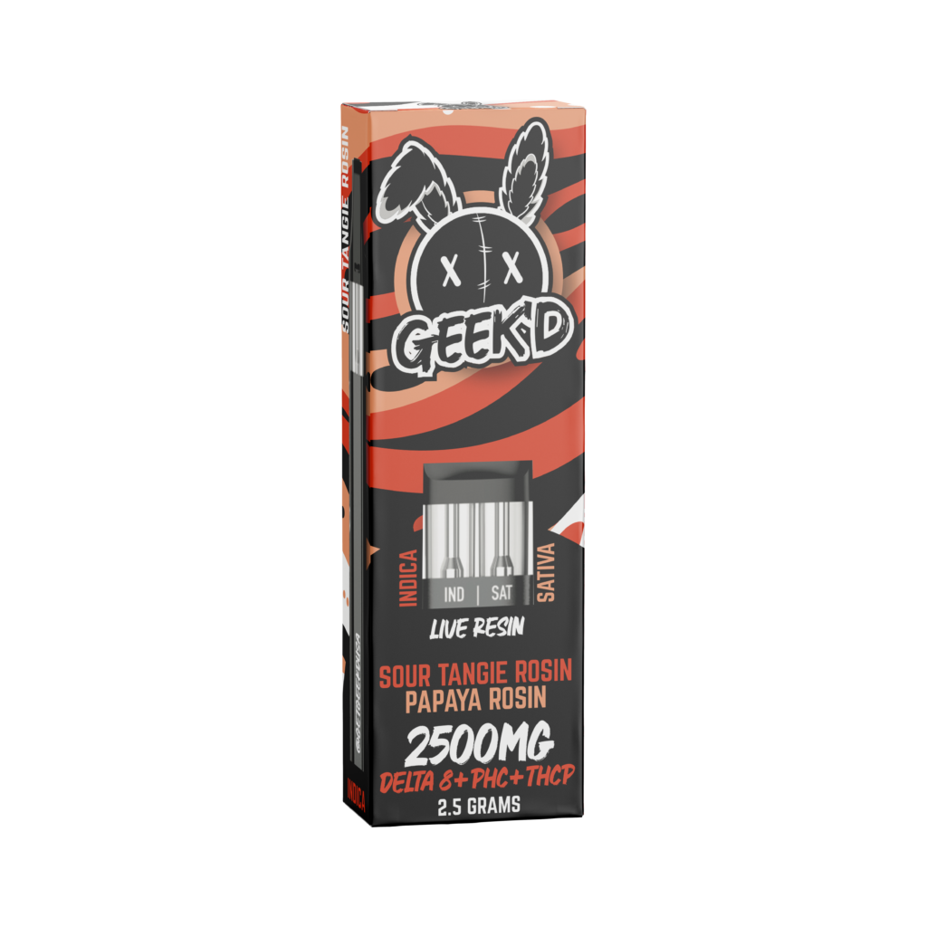 Geek’d Sour Tangie Rosin & Papaya Rosin 2.5g Switch Disposable